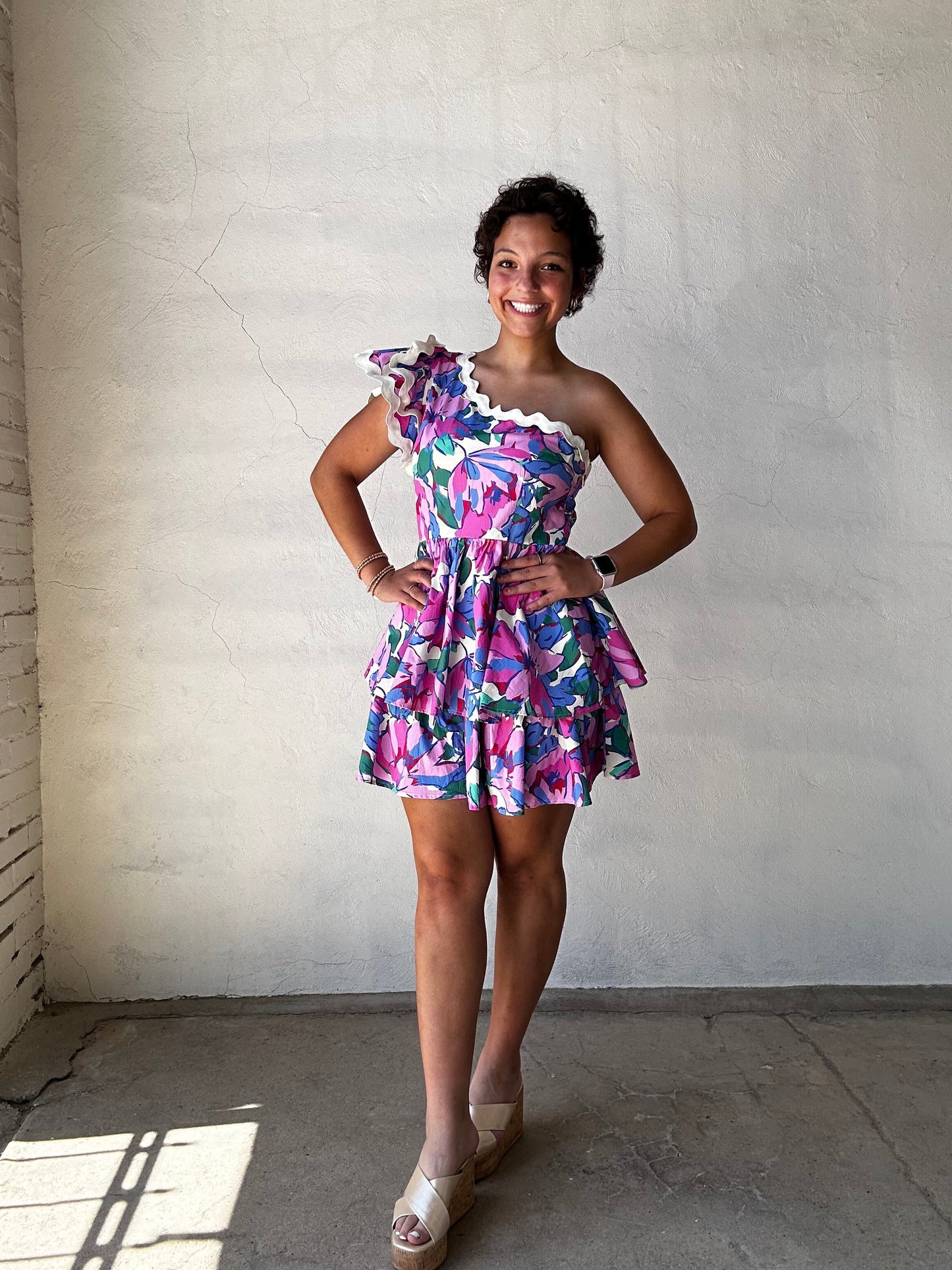 Vineyard Mini Dress | Pink / Blue / White