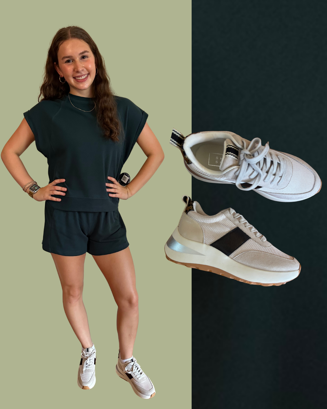 French Terry Set - Top & Shorts | Evergreen