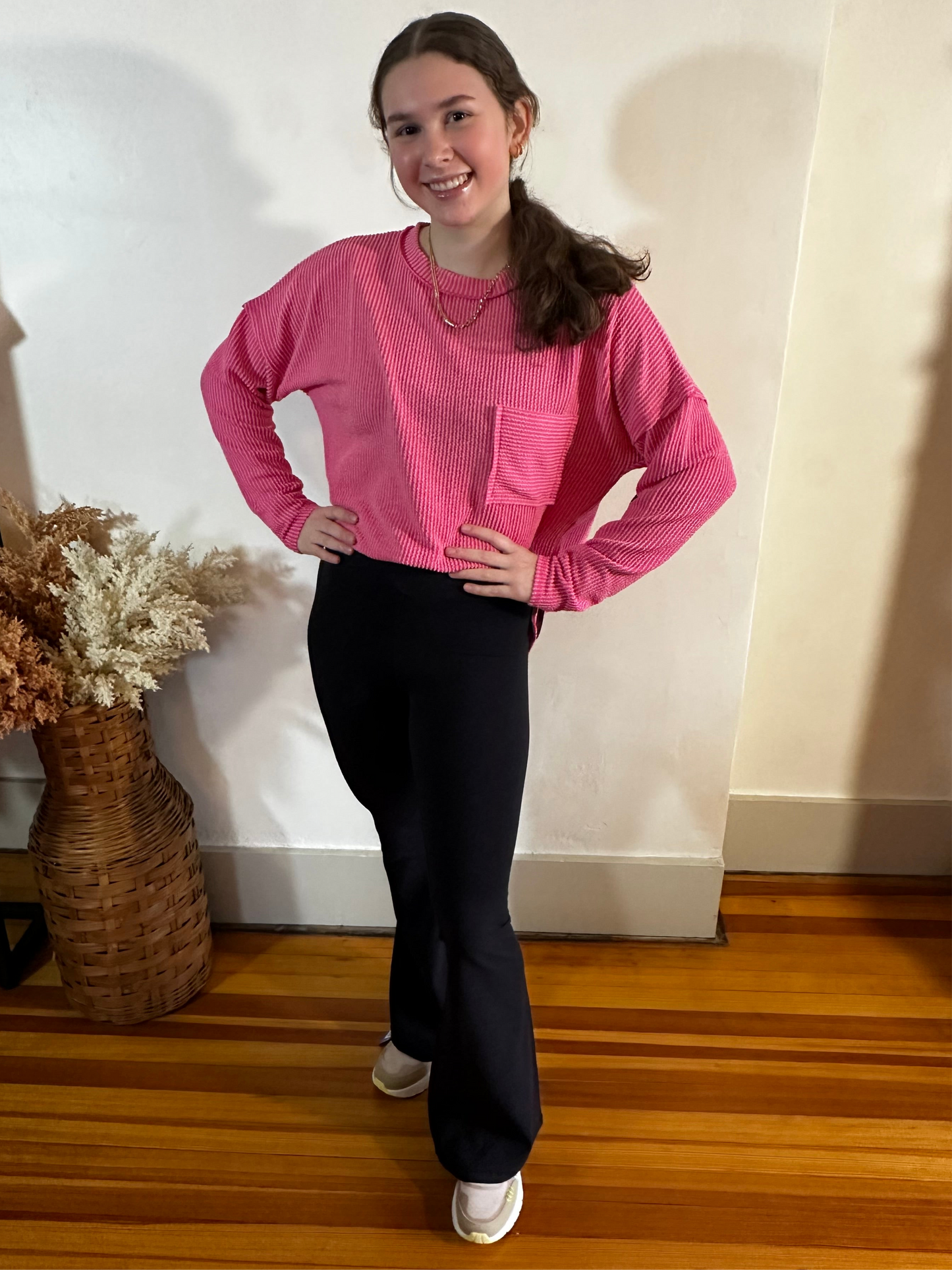 Twist & Flare Crossover Leggings | Black