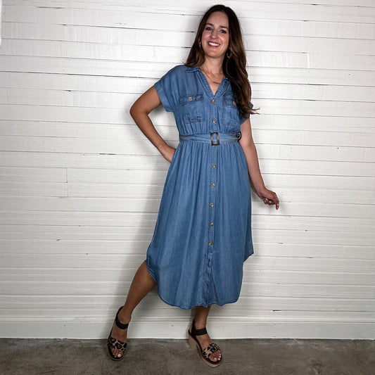 Breana Midi Dress | Chambray