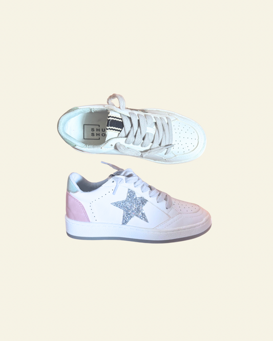 Paz Girls Sneaker | Silver Sparkle