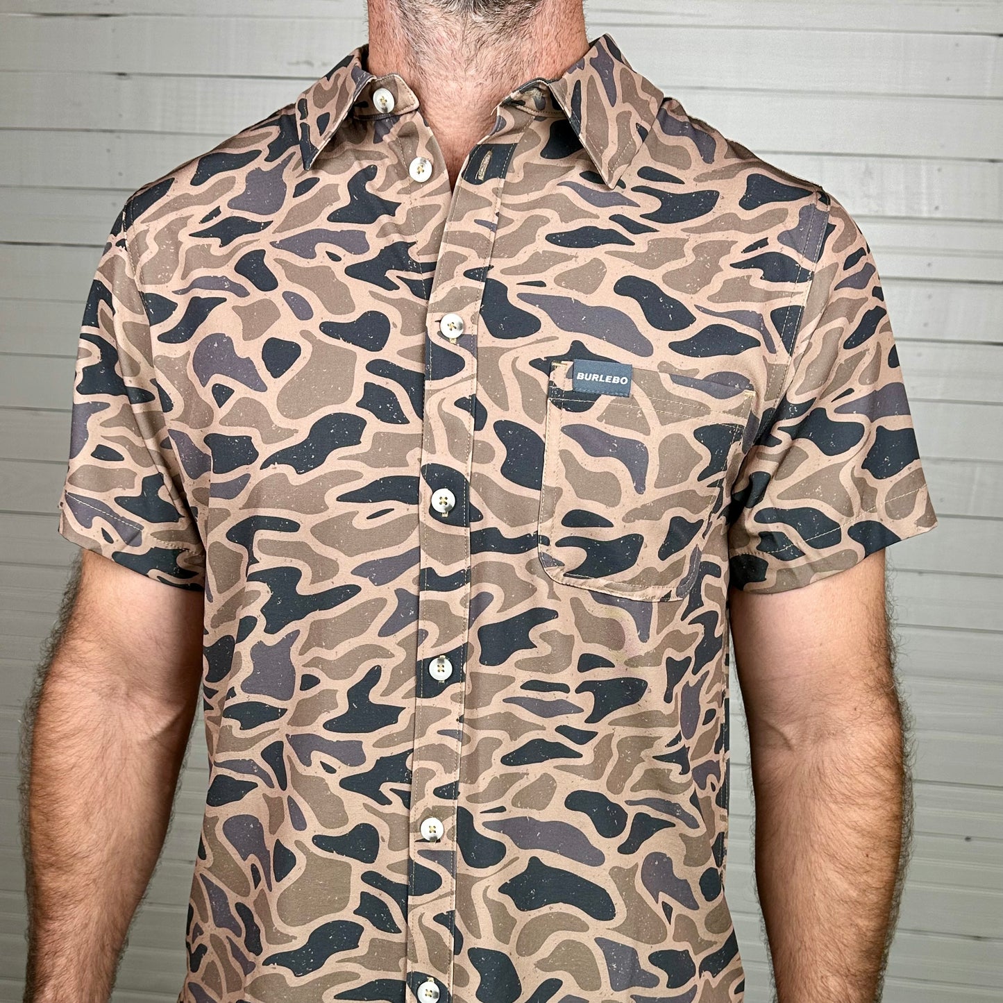 Burlebo | Performance Button Up | Gauge Camo