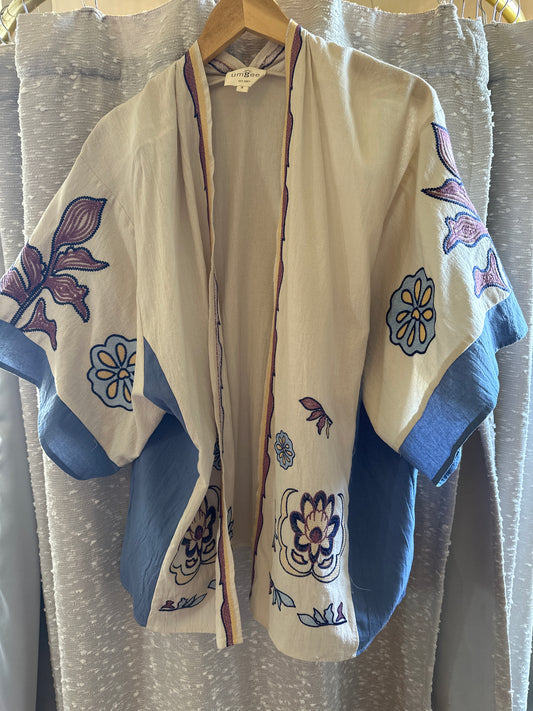 Embroidered Kimono | Denim