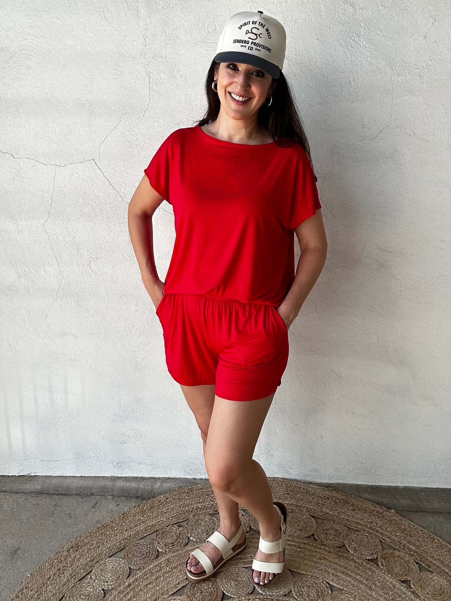 Every Day Set | Short Sleeve Top + Shorts | Red