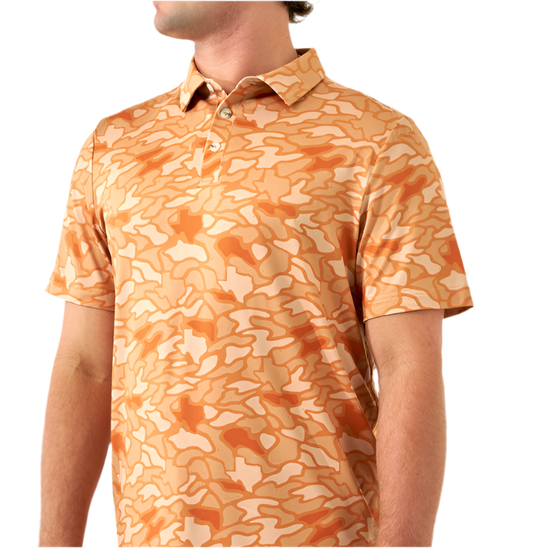 Burlebo | Performance Polo | Orange Texas Camo