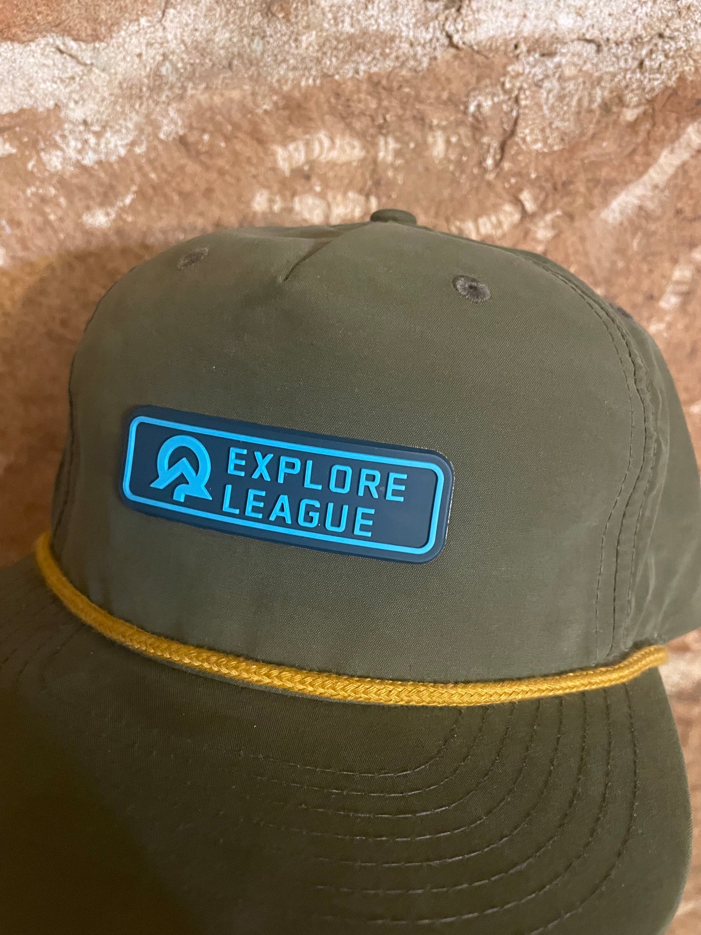 Explore League | Army Green Gold Cap 256 | Blue PVC Patch