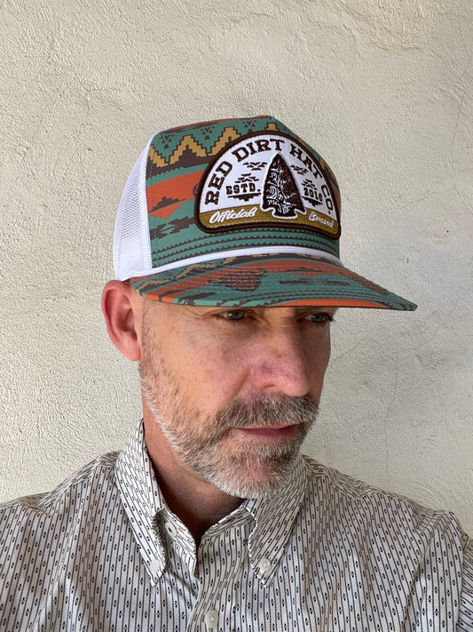 Red Dirt Hat | Lost & Found Cap | Aztec + White