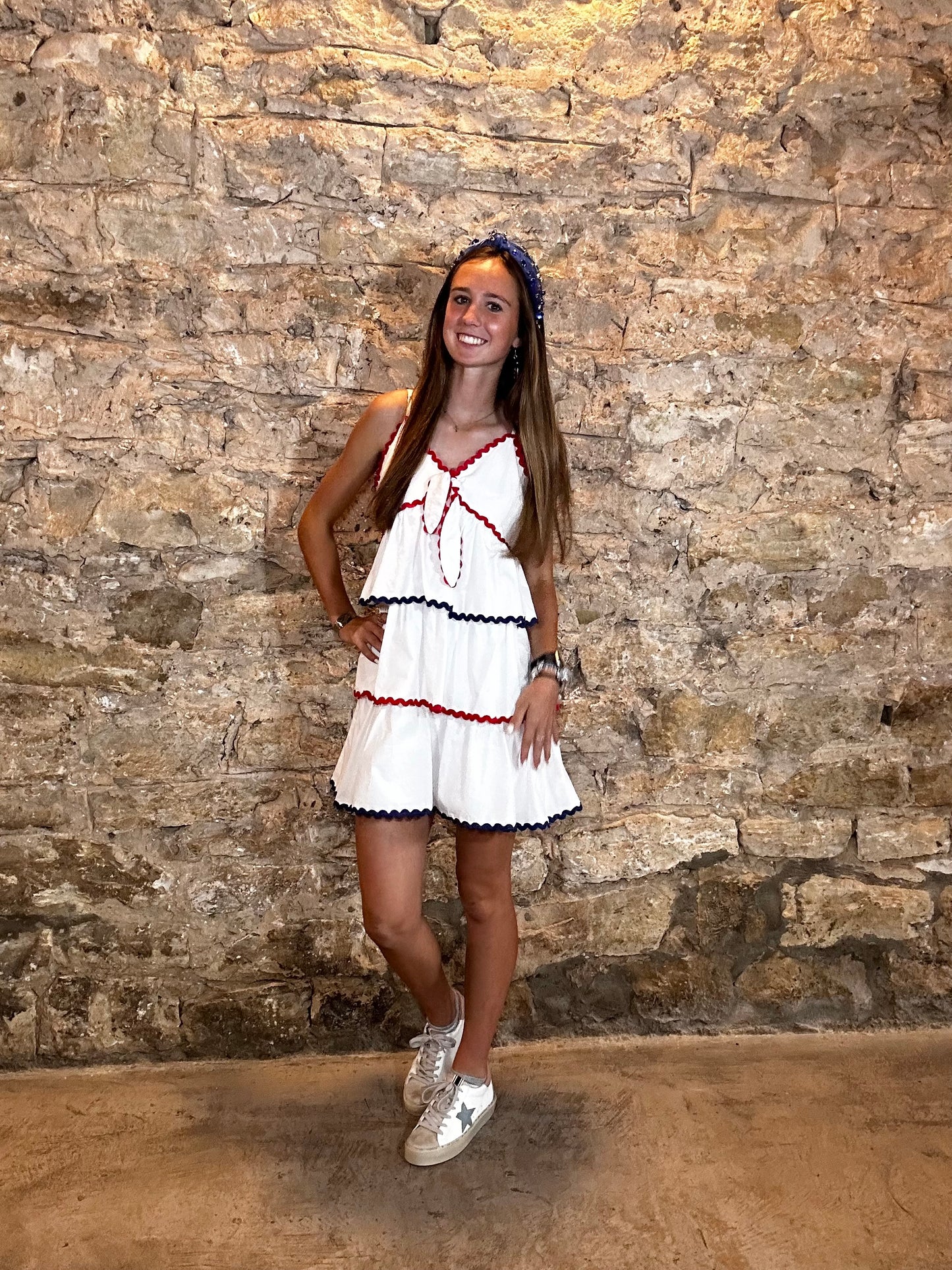 Go America Dress | White + Red + Blue