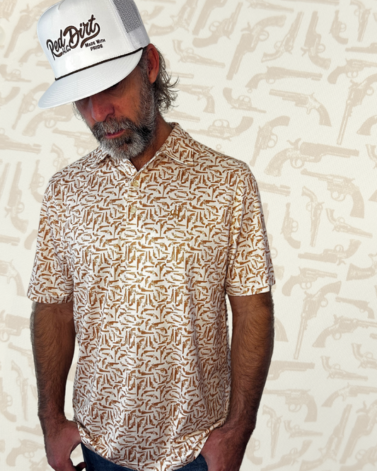 Cinch | ArenaFlex Polo | Cream Guns