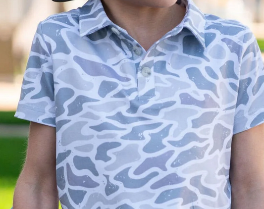 Burlebo | YOUTH Performance Polo | White Camo