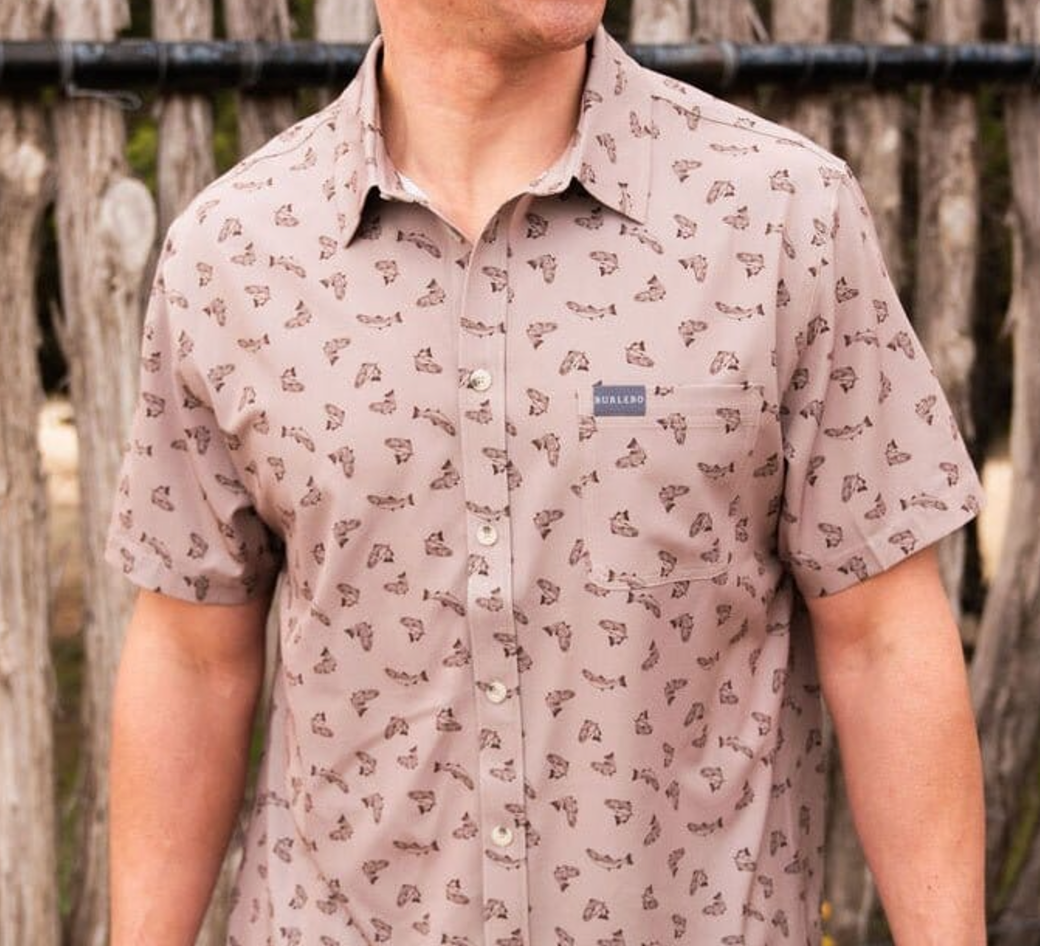 Burlebo | Performance Button Up | All Over Fish