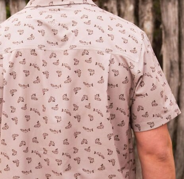 Burlebo | Performance Button Up | All Over Fish