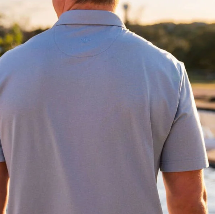 Burlebo | Performance Polo | Heather Sky Blue