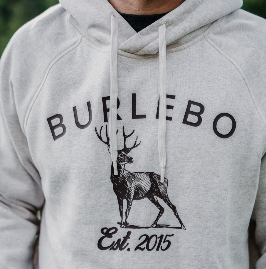 Burlebo | Fleece Hoodie | Whitetail Deer | Heather Oatmeal