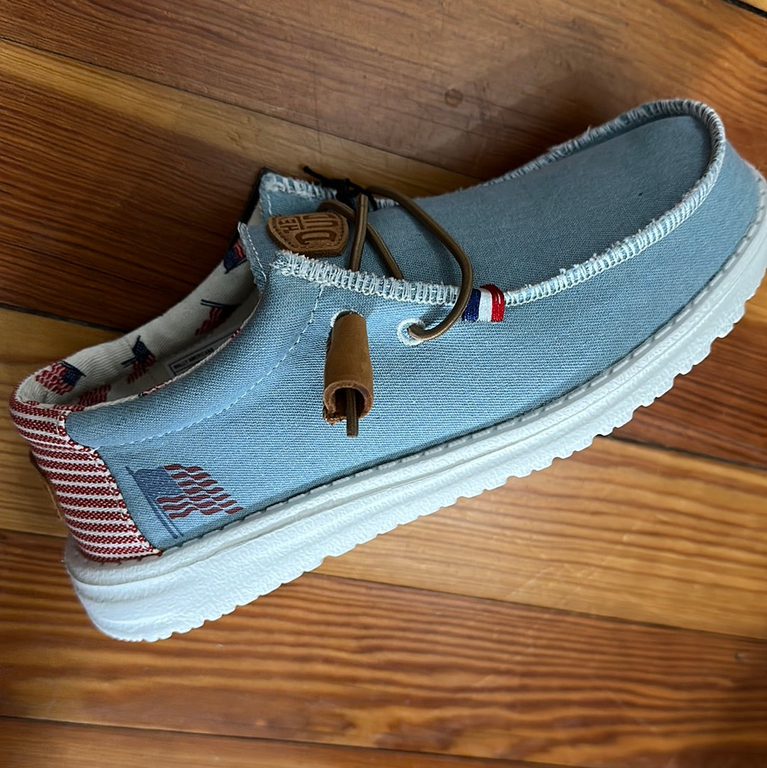 HEYDUDE | Unisex | Wally Americana Denim Stripe