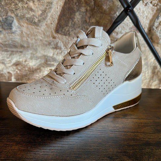 Reaching High Sneaker | Gold