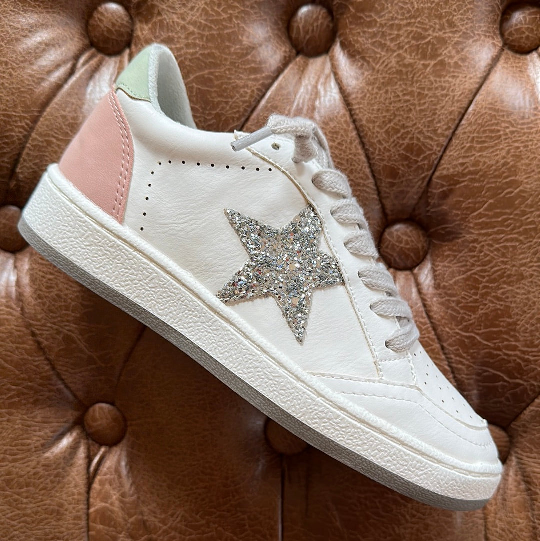 Paz Girls Sneaker | Silver Sparkle