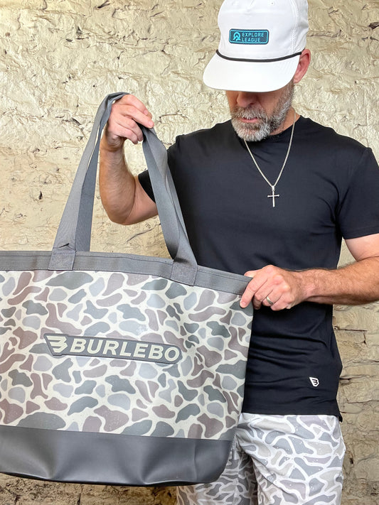 Burlebo | Waterproof Utility Tote | Classic Deer Camo