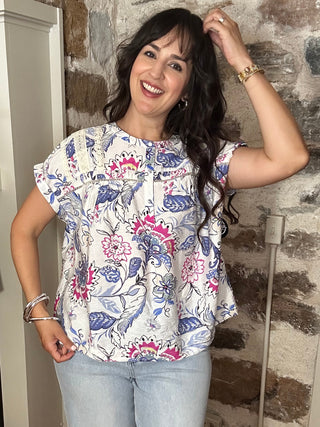 Mixed Floral + Crochet | Blue Hues