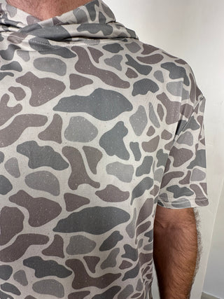 Burlebo | Short Sleeve Performance Hoodie | Classic Deer Camo