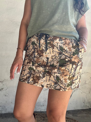 Chloe Camo Skort | Brown + Tan + Olive