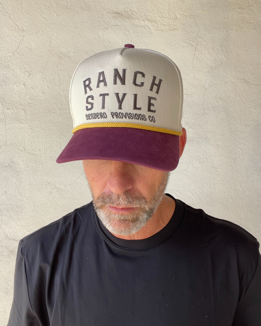 Sendero | Ranch Style Hat | Cream + Maroon