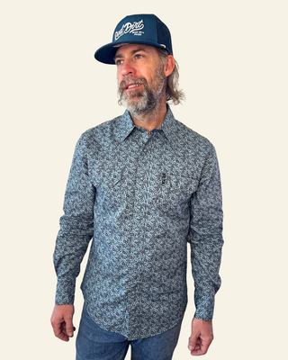 Cinch | Modern Fit | Mens Print Long Sleeve Print | Blue
