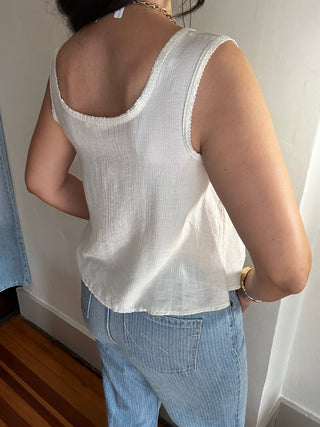 Veronica Laced Trim Top | Oatmeal