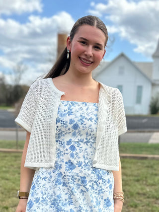 Watercolor Floral Midi Dress | Light Blue