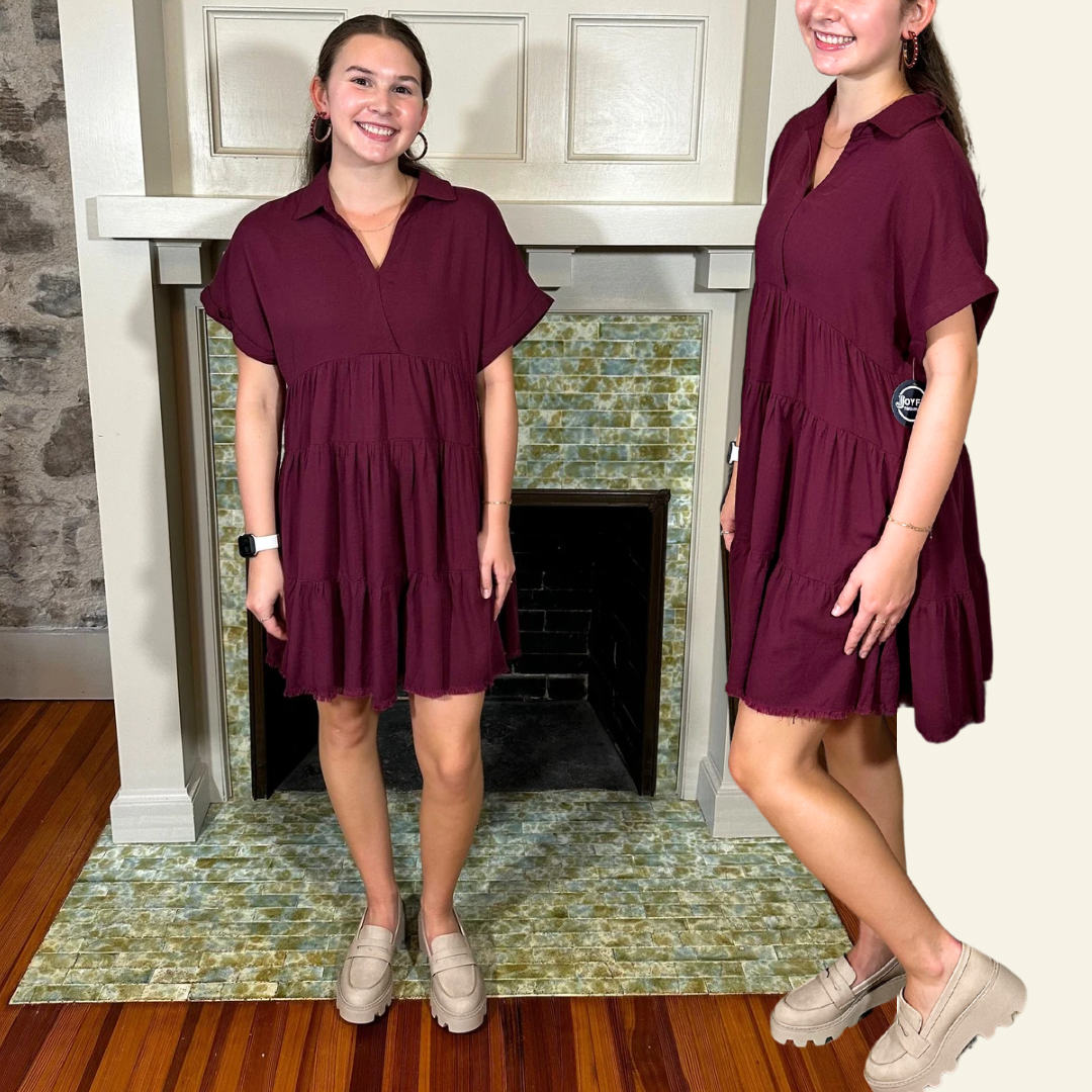 Tiffy Mini Dress | Merlot