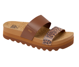 Reef | Cushion Vista Hi Sandal | Brown Leopard