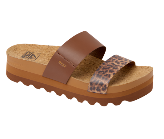 Reef | Cushion Vista Hi Sandal | Brown Leopard