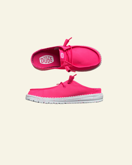 Hey Dude | Wendy Slip Stretch Canvas | Neon Pink