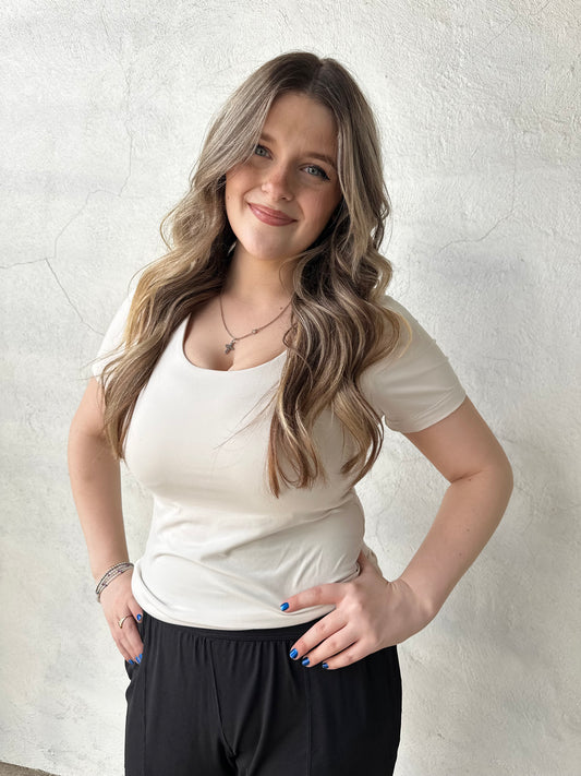 Butter Soft Tee | White Pearl