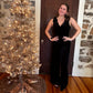 Velvet Holiday Jumpsuit | Black