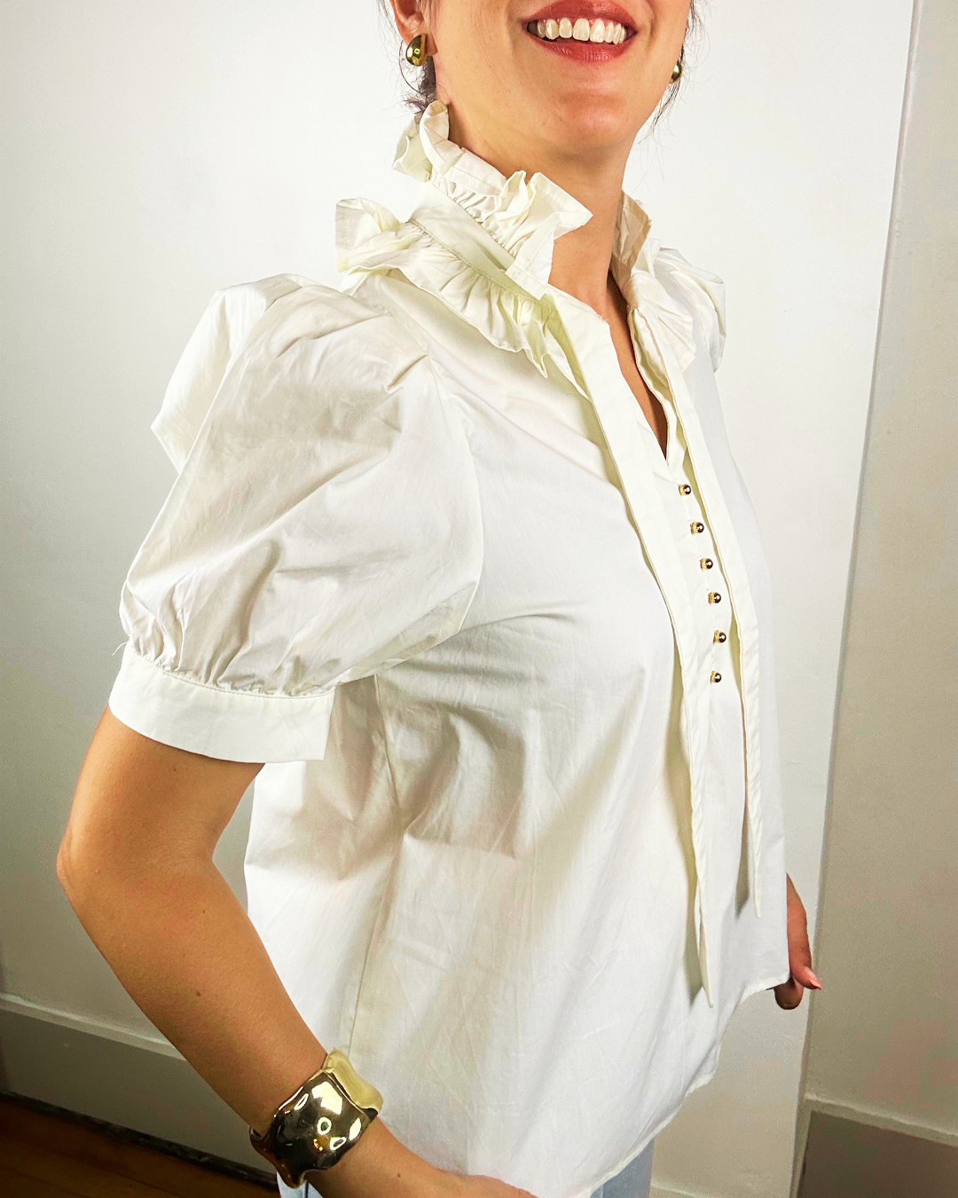 Europa Short Sleeve Top | Cream