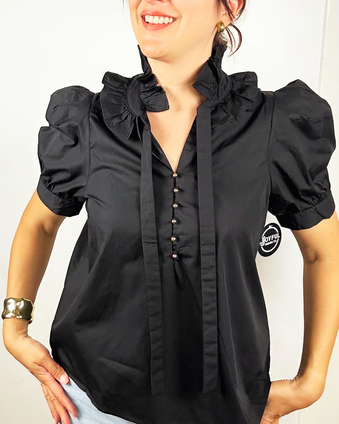 Europa Short Sleeve Top | Black