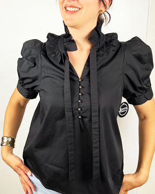 Europa Short Sleeve Top | Black