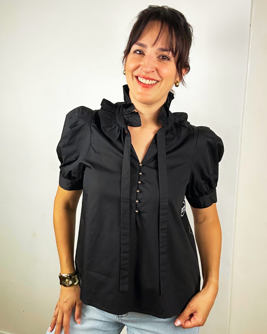 Europa Short Sleeve Top | Black