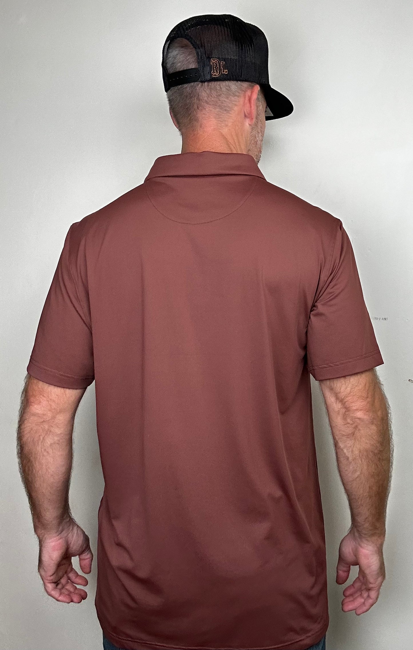Raised by Coyotes | Bootstitch Pocket Polo| Texas Maroon