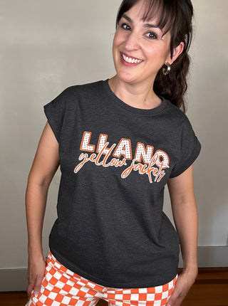 Game Day Tee | Llano Yellow Jackets | Charcoal