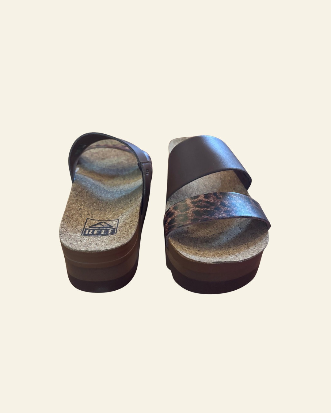 Reef | Cushion Vista Hi Sandal | Brown Leopard