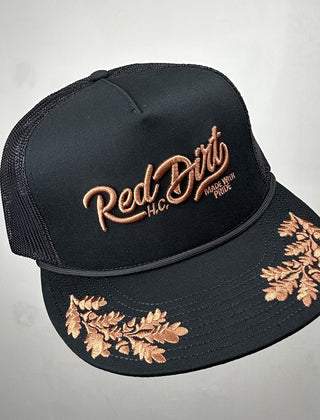 Red Dirt Hat | High Road Rope 5 Panel Cap |  Black + Copper