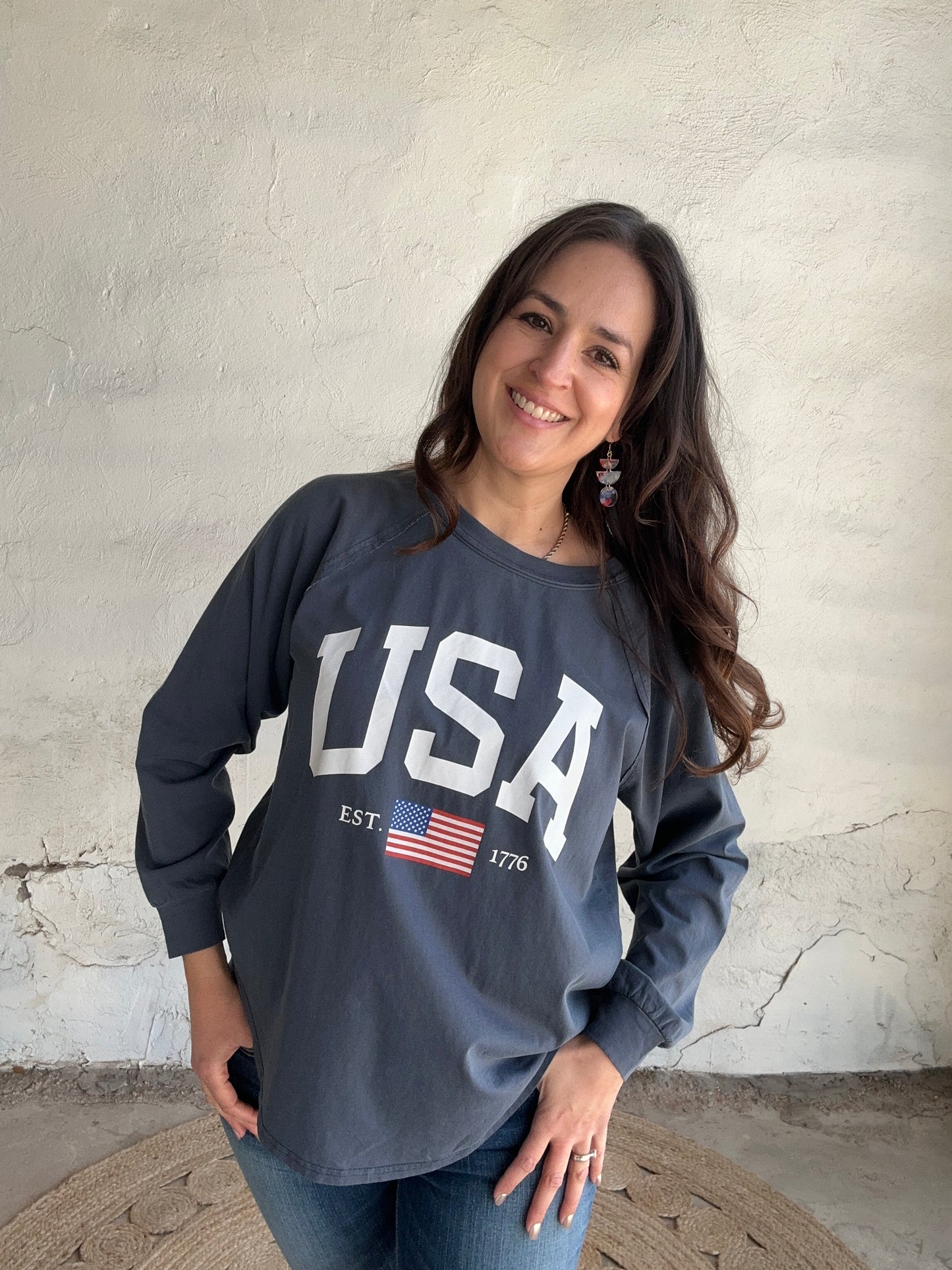 USA Graphic Long Sleeve | Navy
