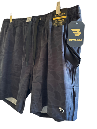 Burlebo | Athletic Short | Black Camo Black Liner 7" The Original