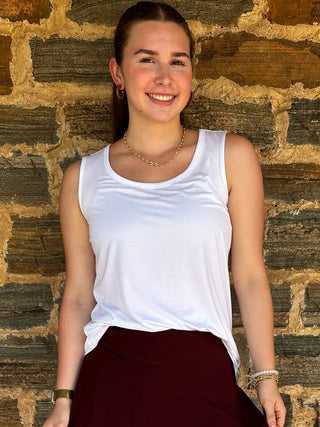 Simple Sleeveless Tank | White
