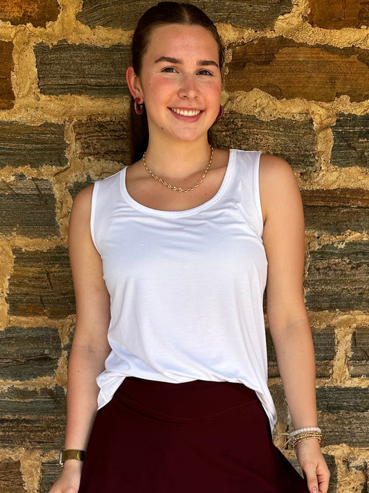 Simple Sleeveless Tank | White