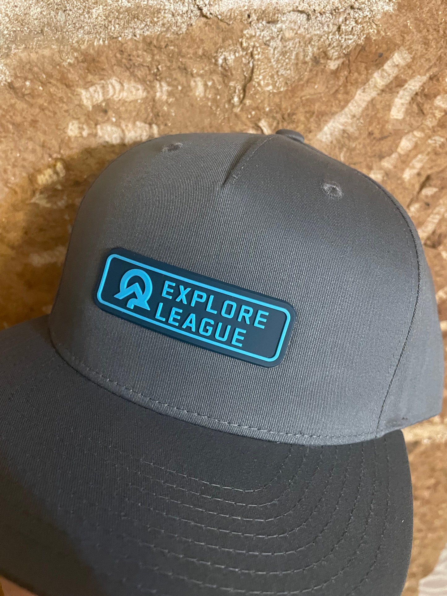 Explore League | Gray Cap 255 | Blue PVC Patch