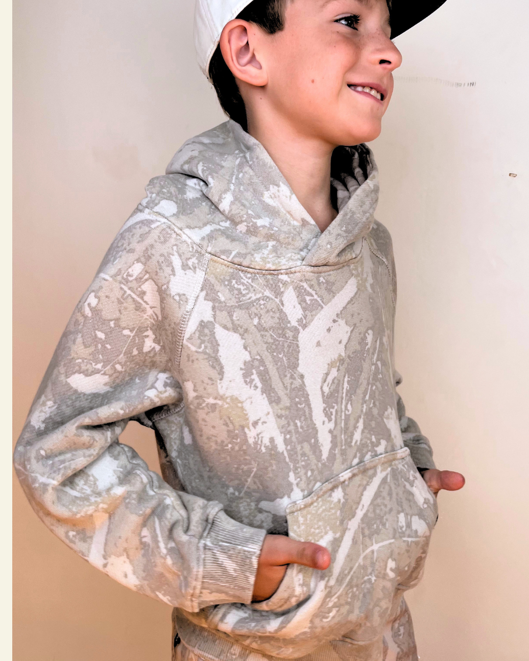 Burlebo | YOUTH | Vintage Washed Fleece Hoodie | Drifter Camo
