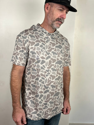 Burlebo | Short Sleeve Performance Hoodie | Classic Deer Camo